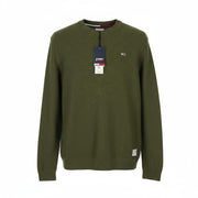 Tommy Jeans Req Structured Men Jumper 2XL Olive Green Crew Neck Knit Pull On