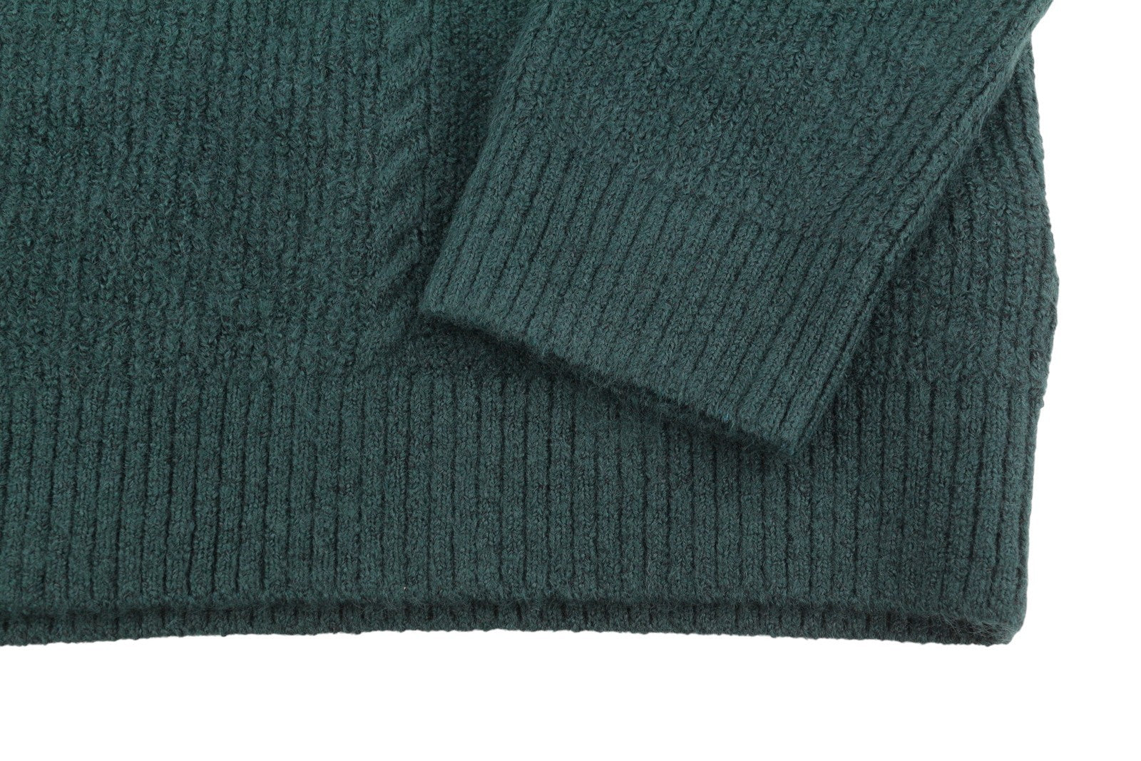 Tommy Jeans Slim Cable Knit Men Jumper L Green Crew Neck Stretch Pull On