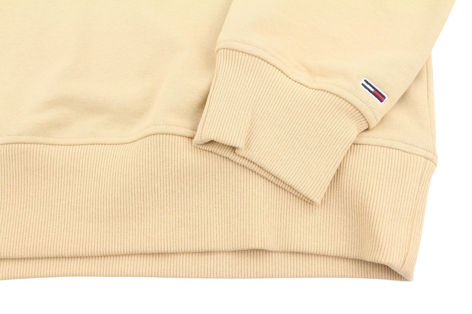 Tommy Jeans Men Sweatshirt 2XL Beige Crew Neck Embroidered Logo Pull On