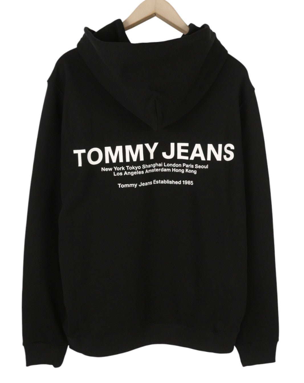 Tommy Jeans Req Entry Graphi Men Hoodie XL Black Kangaroo Pocket Pull On