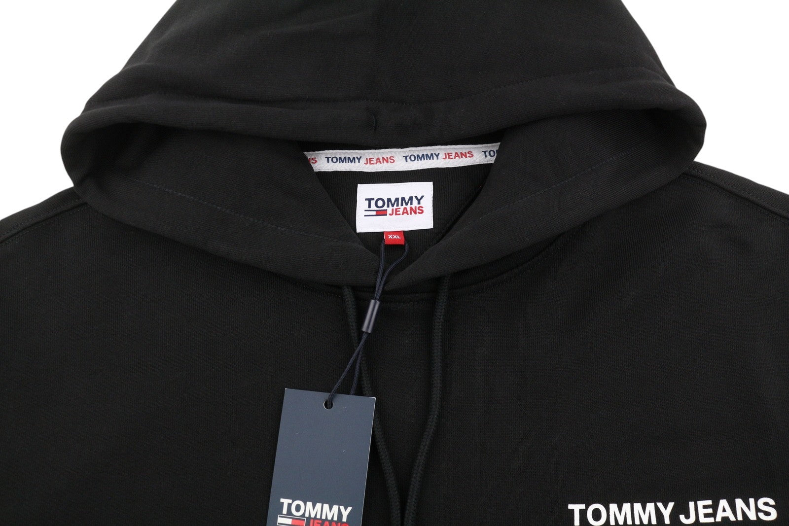Tommy Jeans Req Entry Graphi Men Hoodie 2XL Black Kangaroo Pocket Pull On