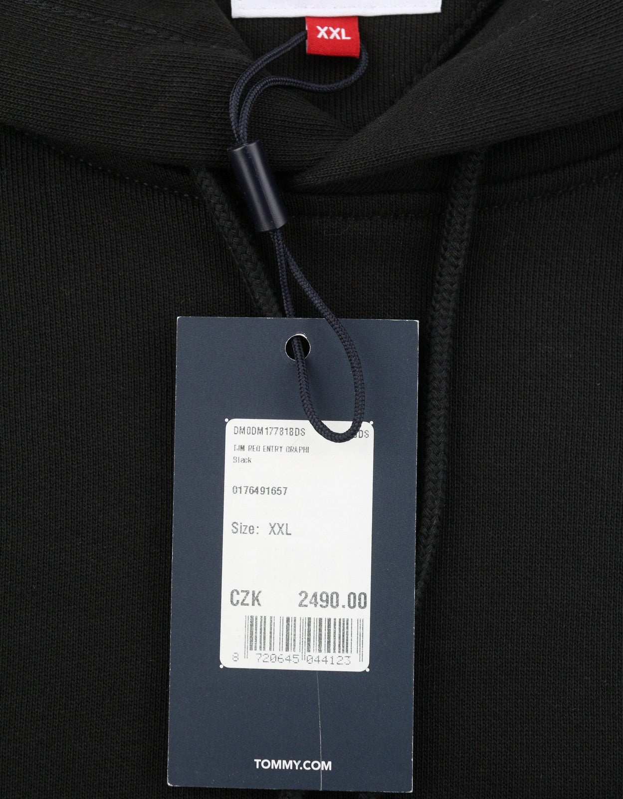 Tommy Jeans Req Entry Graphi Men Hoodie 2XL Black Kangaroo Pocket Pull On