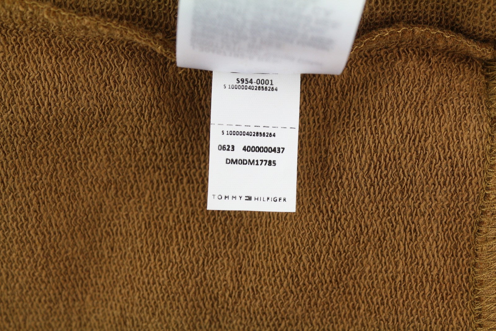 Tommy Jeans Men Hoodie L Brown Kangaroo Pocket Hooded Patch Logo Pull On