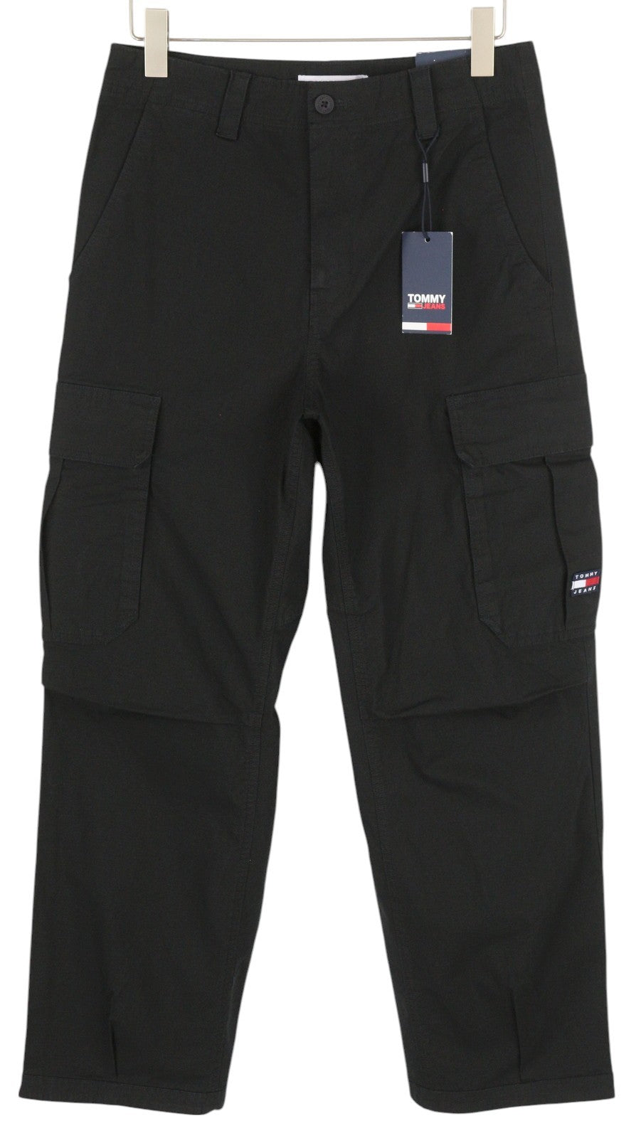 Tommy Jeans Aiden Baggy Cargo Men Trousers W30/L32 Black Patch Pocket RRP149