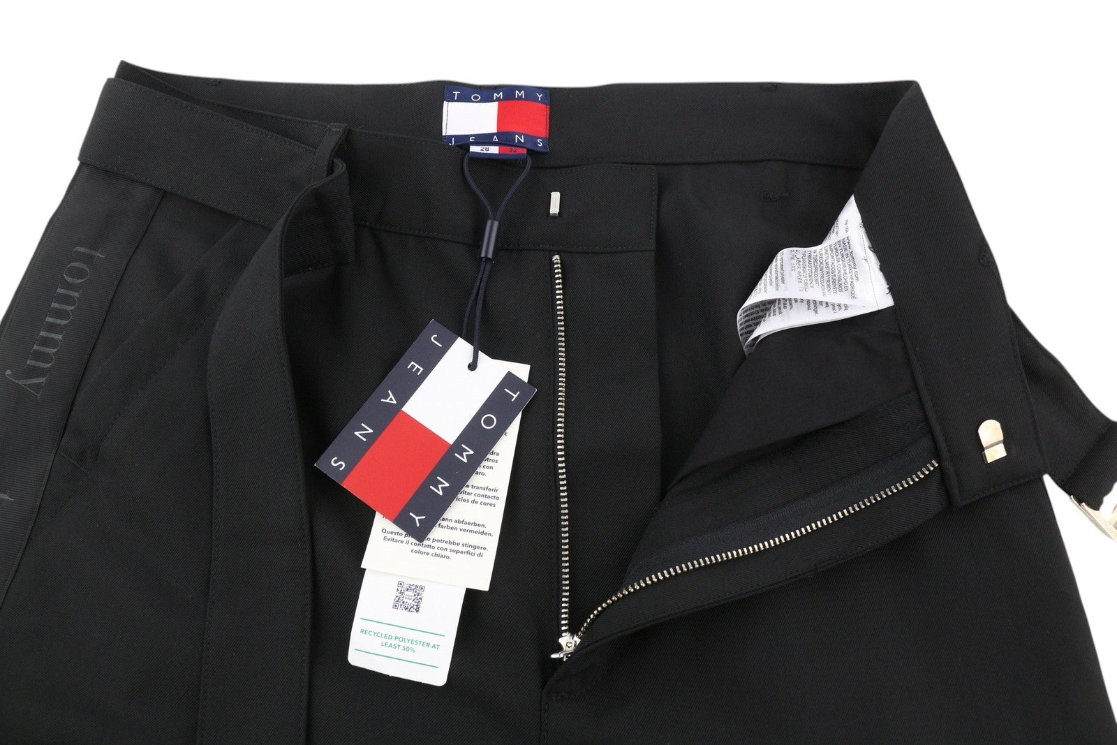 Tommy Jeans Wide Fit Cargo Men Trousers W28/L32 Wool Blend Belted RRP151