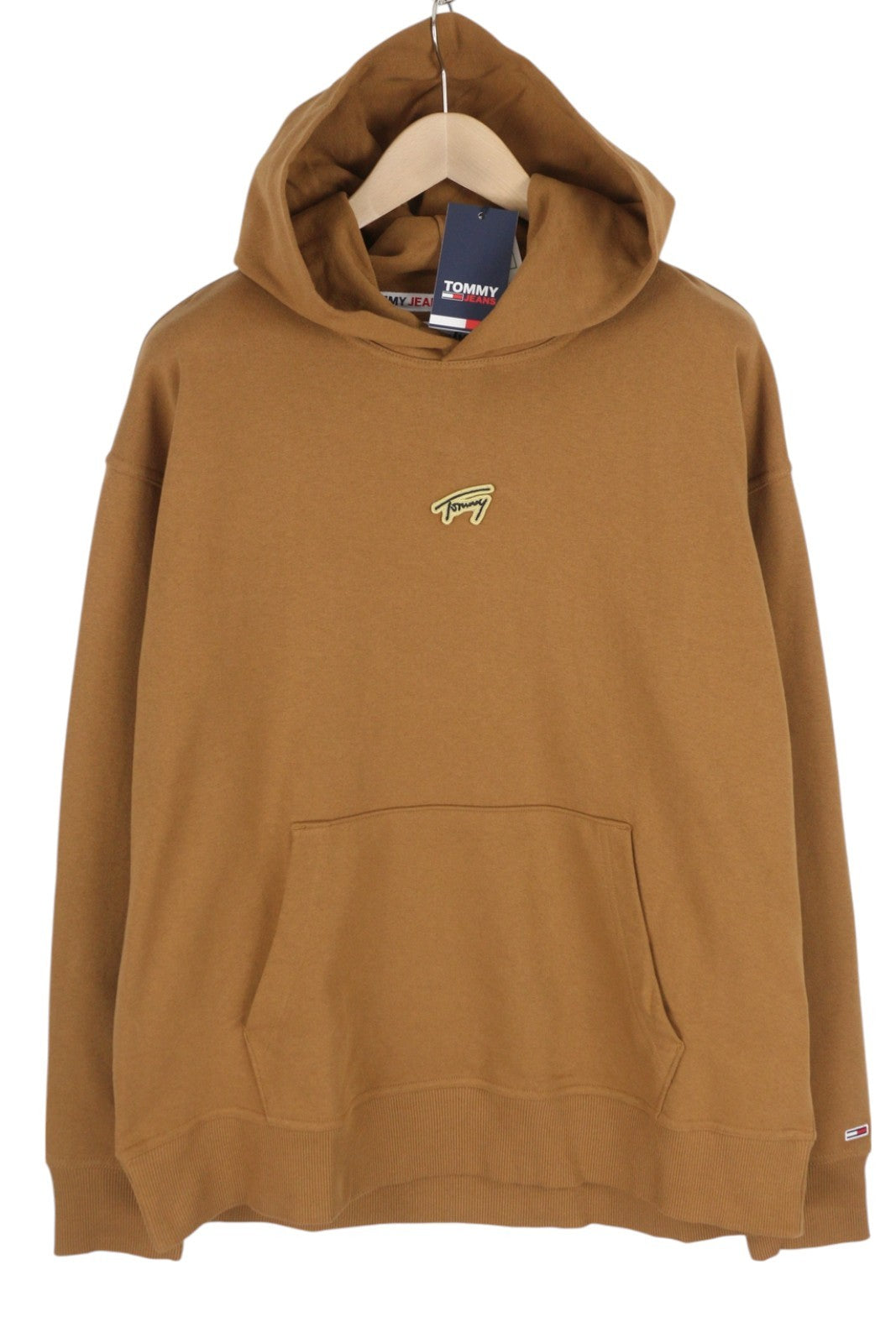 Tommy Jeans RLX Signature Men Hoodie XL Brown Kangaroo Logo Pull On RRP119