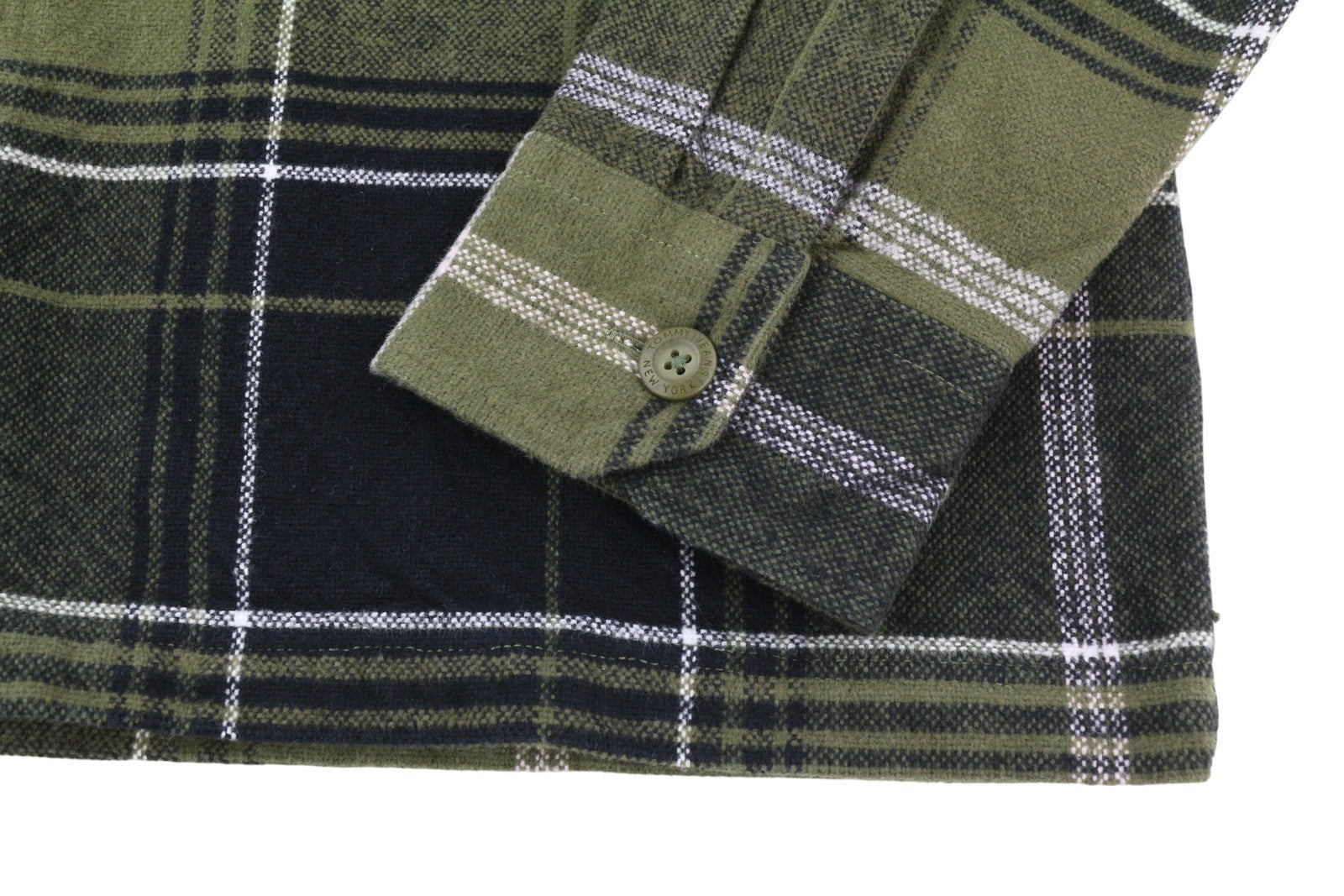 Tommy Jeans Brushed Check Men Shirt 2XL Overshirt Flannel Thick Button Green
