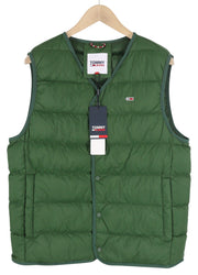 Tommy Jeans Tjm Light Down Men Waistcoat S Green Duck Down Filled RRP149