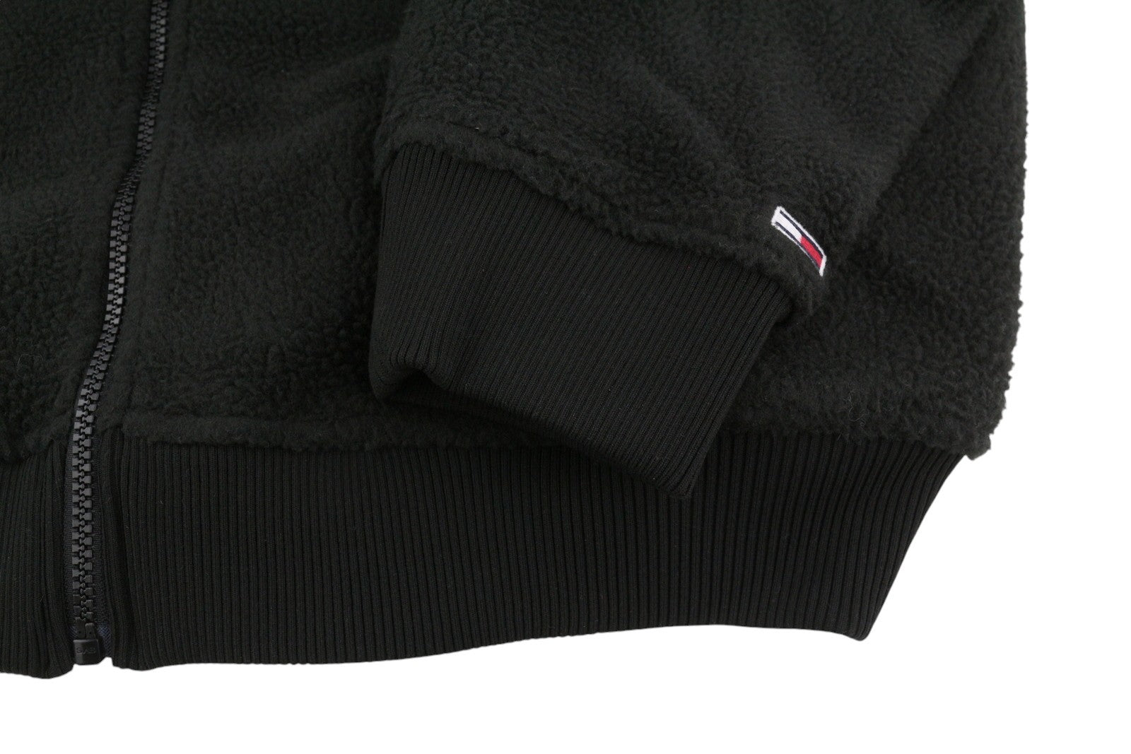 Tommy Jeans Tjm Polar Zip Men Sweatshirt L Black Fluffy Fleece Oversized Zip