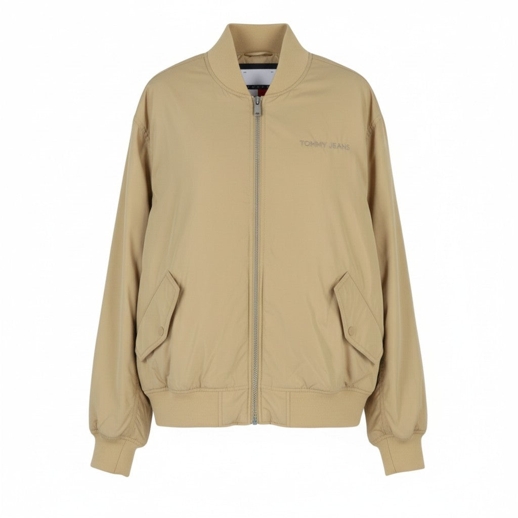 Tommy Jeans Classics Bomber Men Jacket XL Beige Padded Full Zip Bomber RR209