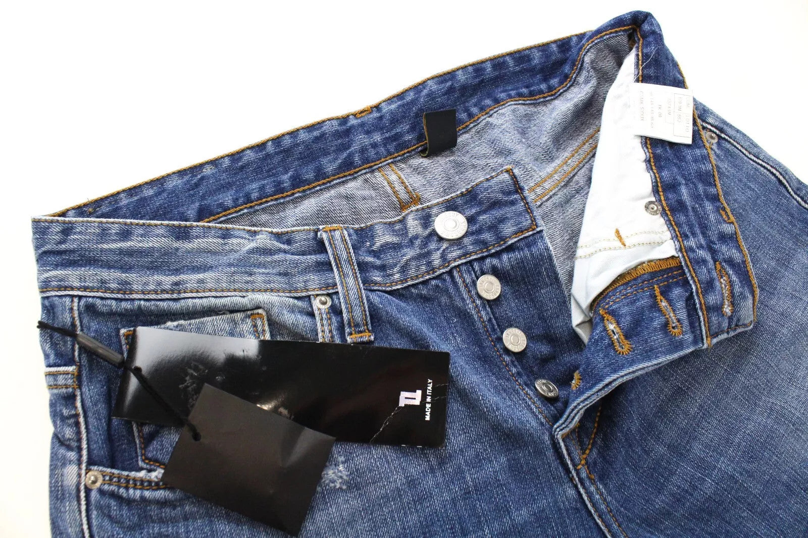 TAKESHY KUROSAWA Men Jeans W32 Distressed Aged Look Cotton Button-Fly Slim