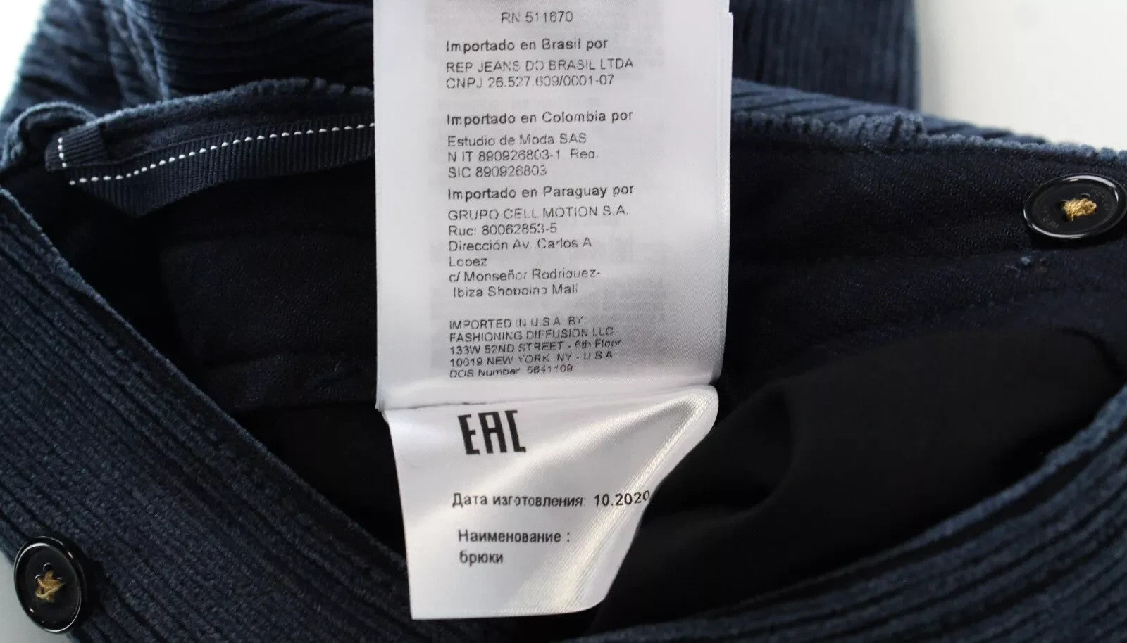 REPLAY Men Trousers W30/L30 Corduroy Patched Back Pocket Button-Fly Straight