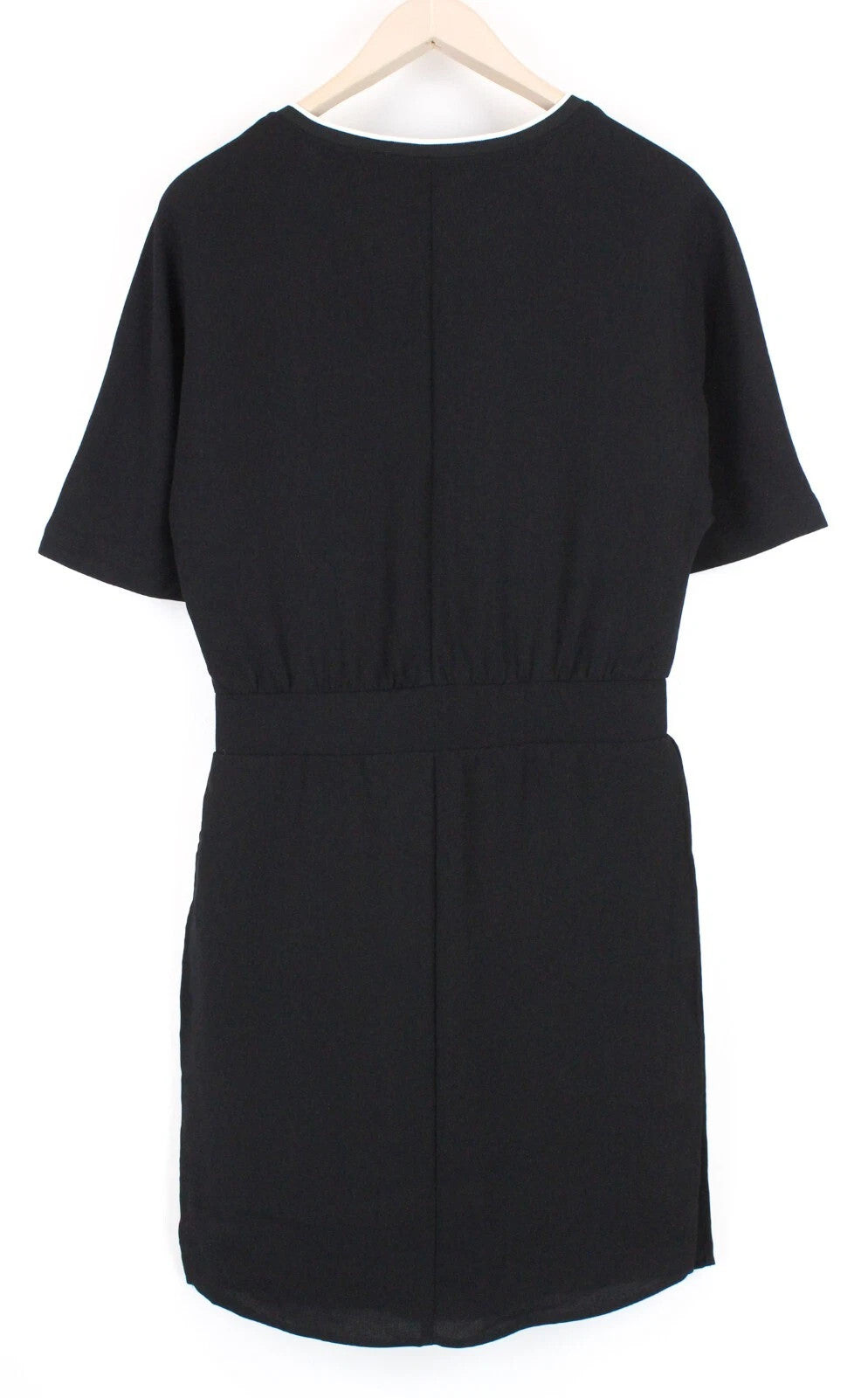 MAISON SCOTCH Women Dress XS Black Layered V-Necklined Short Sleeved Casual