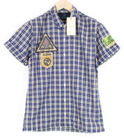 SCOTCH & SODA Men Shirt S Short Sleeve Patched Checked Linen Blend Button-Up
