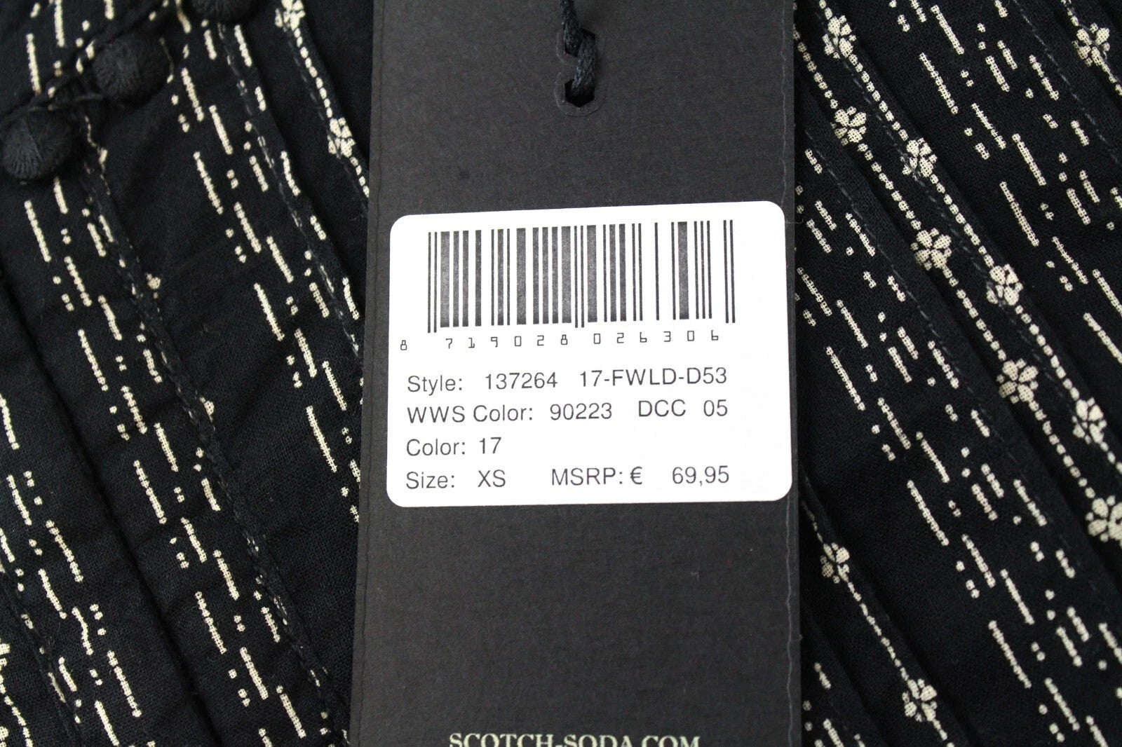 MAISON SCOTCH Women Top XS Hook & Loop Closure Floral Cropped Tasselled