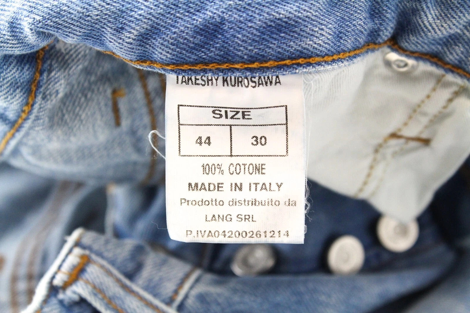 TAKESHY KUROSAWA Men Jeans W30 Slim Button-Fly Stained Distressed Washed Out