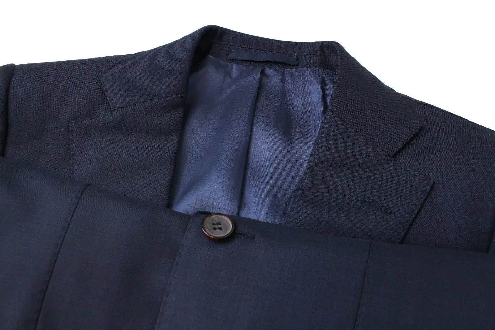 SUITSUPPLY Lazio Men Suit UK32R Slim Dark Blue Pure Wool 2 Piece Lined Classic