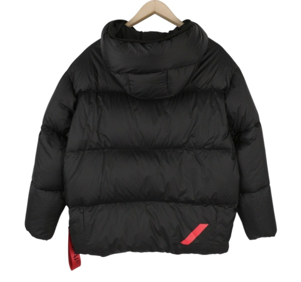 AFTER LABEL Yukon Women Jacket M Black Quilted Hooded Down Puffer RRP540