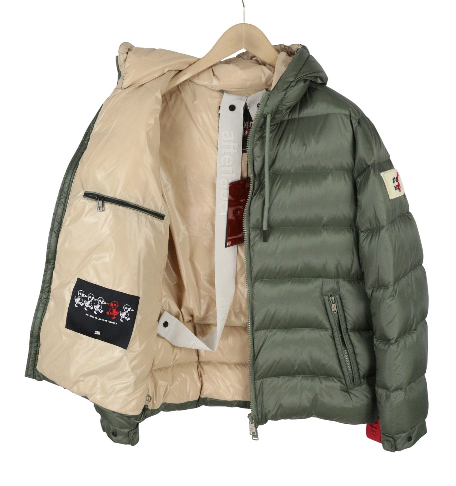 AFTER LABEL Verbier Men Jacket L Green Down Hydrocity Climaheat Coat RRP560
