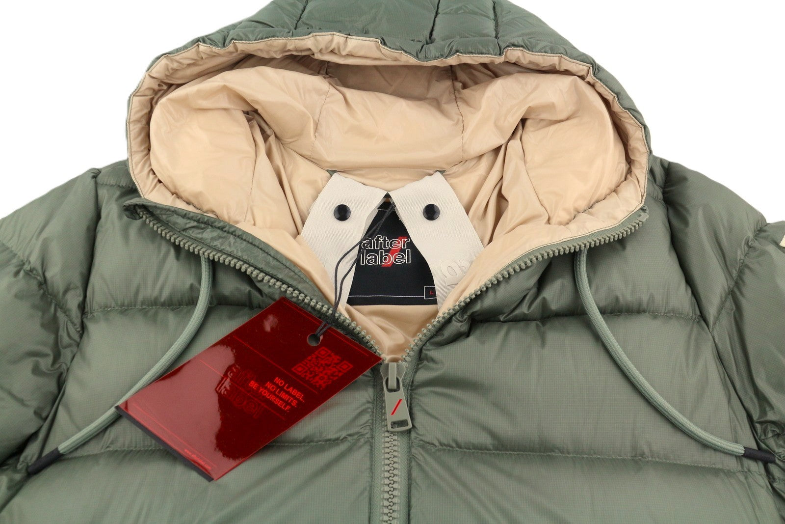 AFTER LABEL Verbier Men Jacket L Green Down Hydrocity Climaheat Coat RRP560
