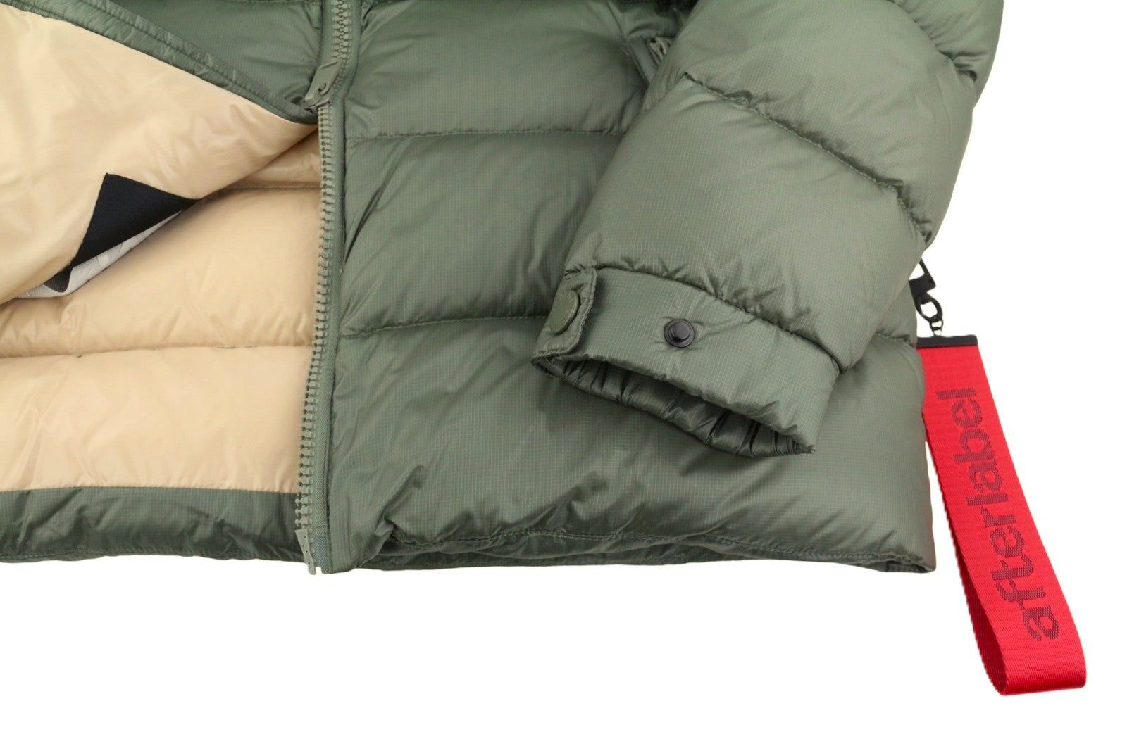 AFTER LABEL Verbier Men Jacket L Green Down Hydrocity Climaheat Coat RRP560