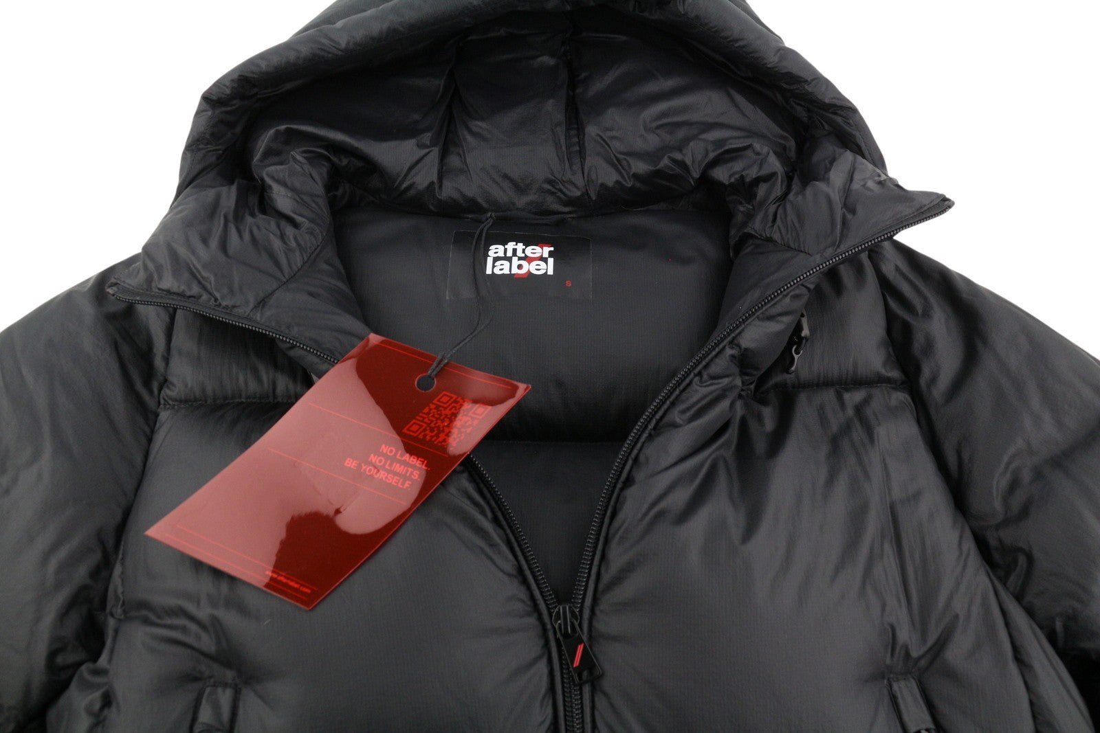 AFTER LABEL Ruby Women Jacket S Black Quilted Hooded Down Puffer RRP540