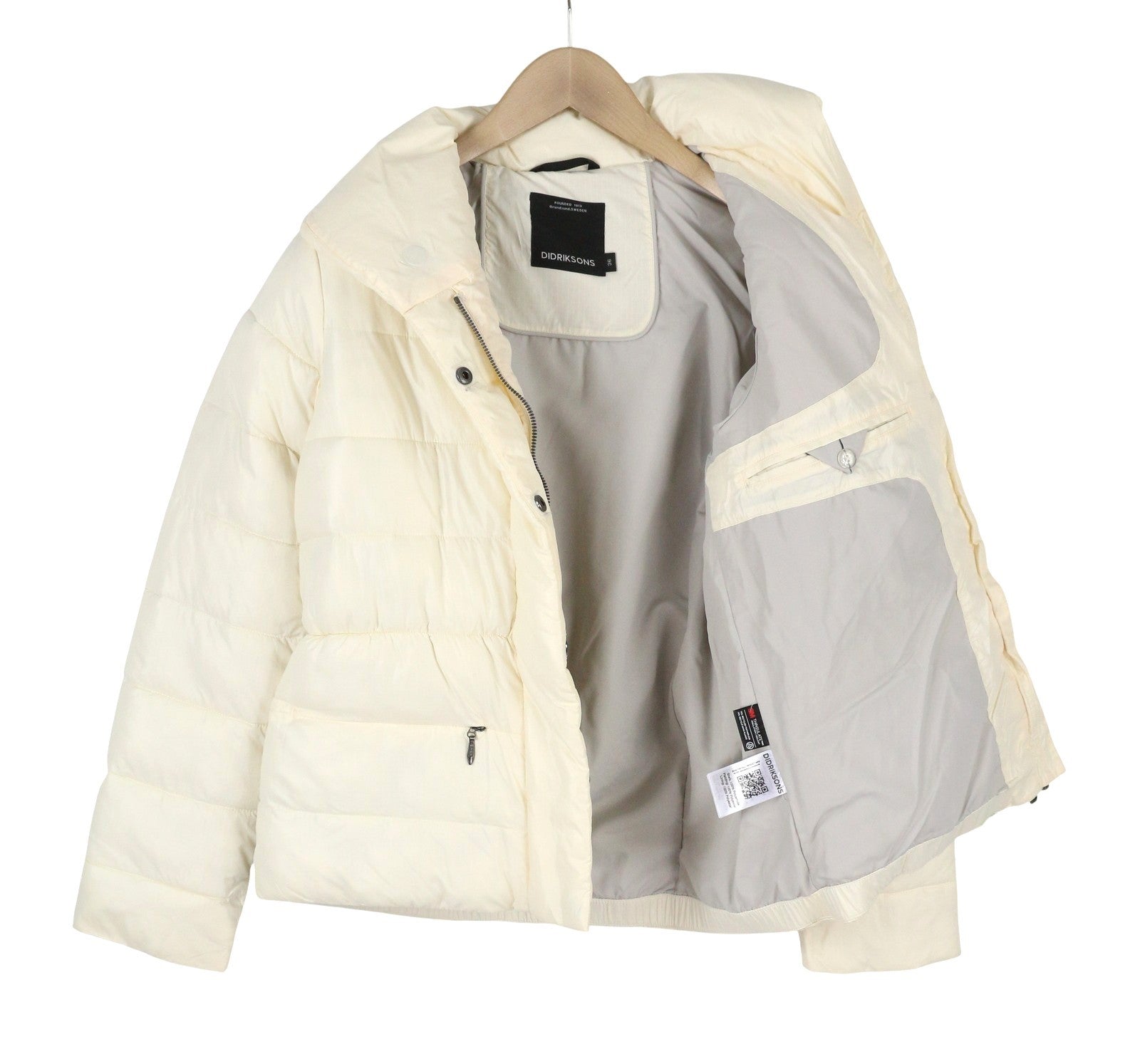 DIDRIKSONS Amela Women Jacket EU36 Ivory 3M Thinsulate Water Repel Padded