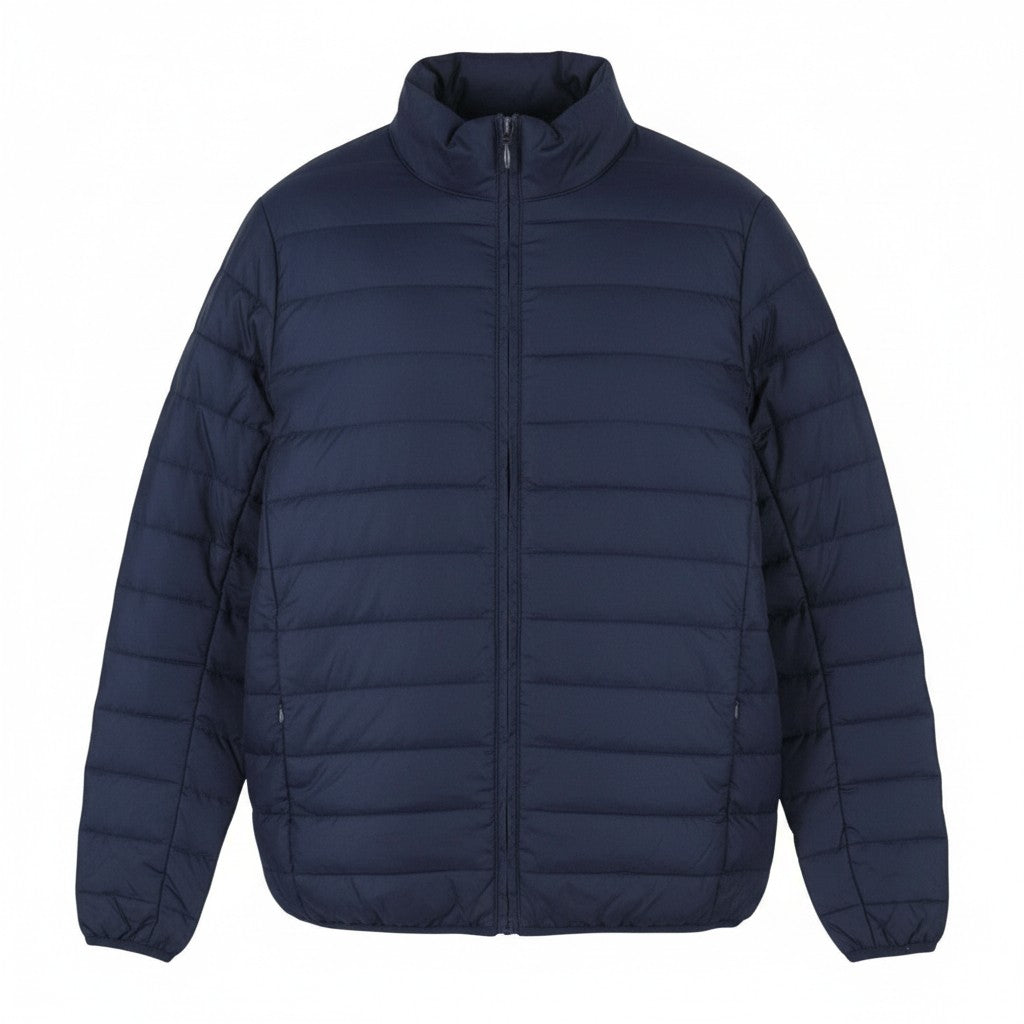 TED LAPIDUS Men Jacket S Blue Quilted Down High Neck Zip Puffer