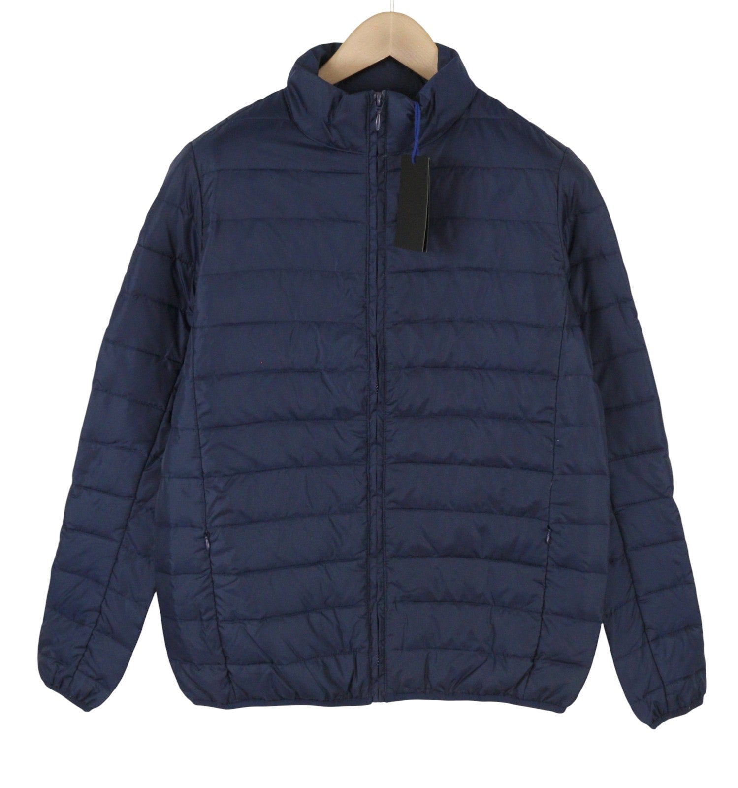 TED LAPIDUS Men Jacket S Blue Quilted Down High Neck Zip Puffer