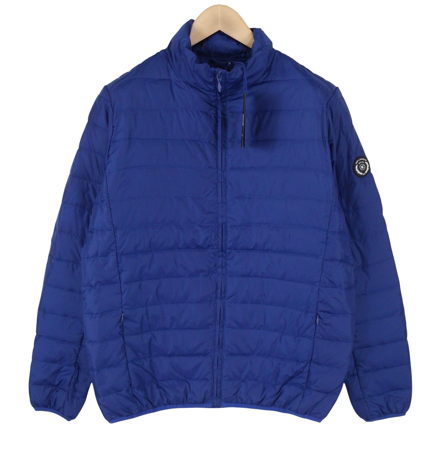 TED LAPIDUS Men Jacket M Blue Quilted Down High Neck Zip Puffer