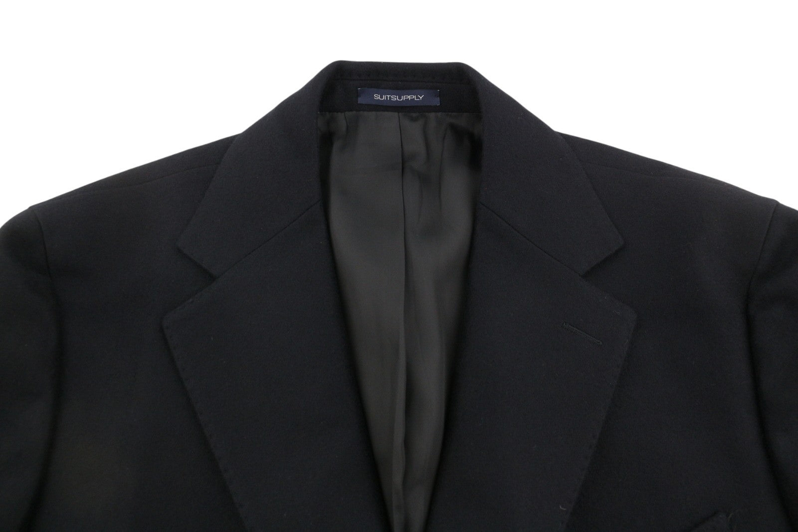 SUITSUPPLY Vicenza Men Coat UK46S Dark Blue Wool Cashmere Button-Up Notch