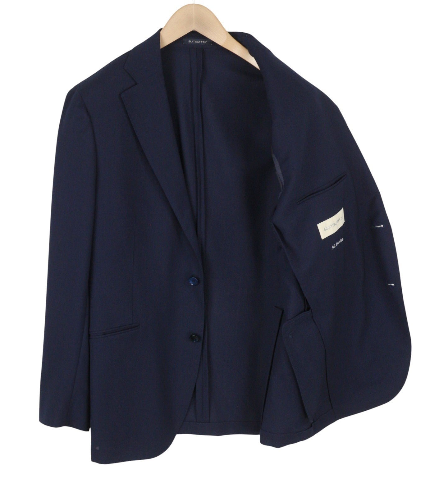 SUITSUPPLY La Spalla Soho Men Suit UK44R / W36 Blue Wool 2Pc Notch Lapel