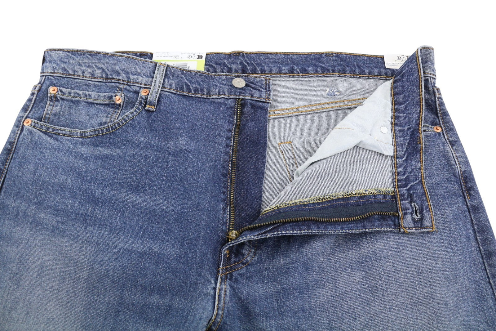 LEVI'S 512 Slim Taper Men Jeans W40/L32 Blue Whiskers Faded Stretch Flex