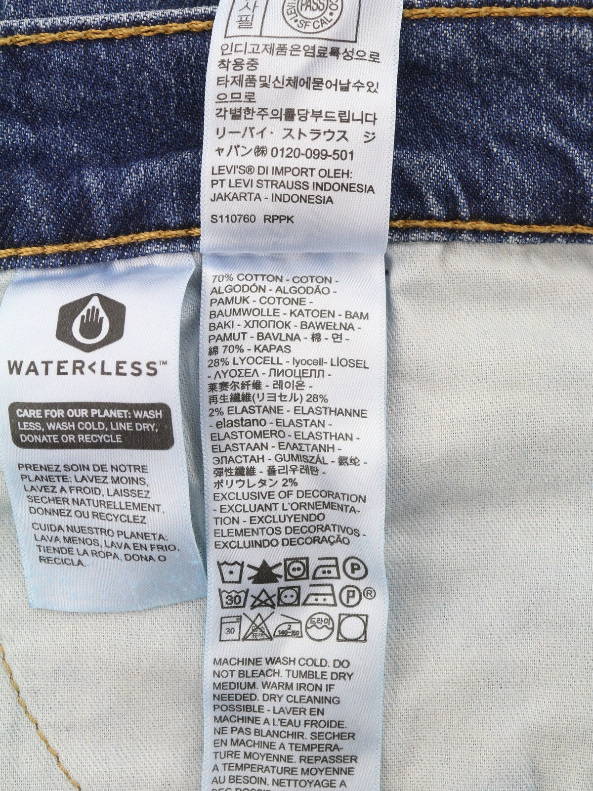 LEVI'S 512 Slim Taper Men Jeans W40/L32 Blue Whiskers Faded Stretch Flex