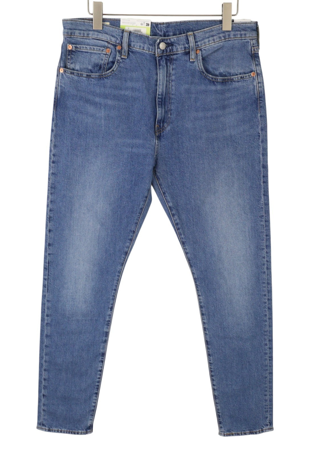 LEVI'S 512 Slim Taper Men Jeans W36/L34 Blue Whiskers Faded Stretch Flex