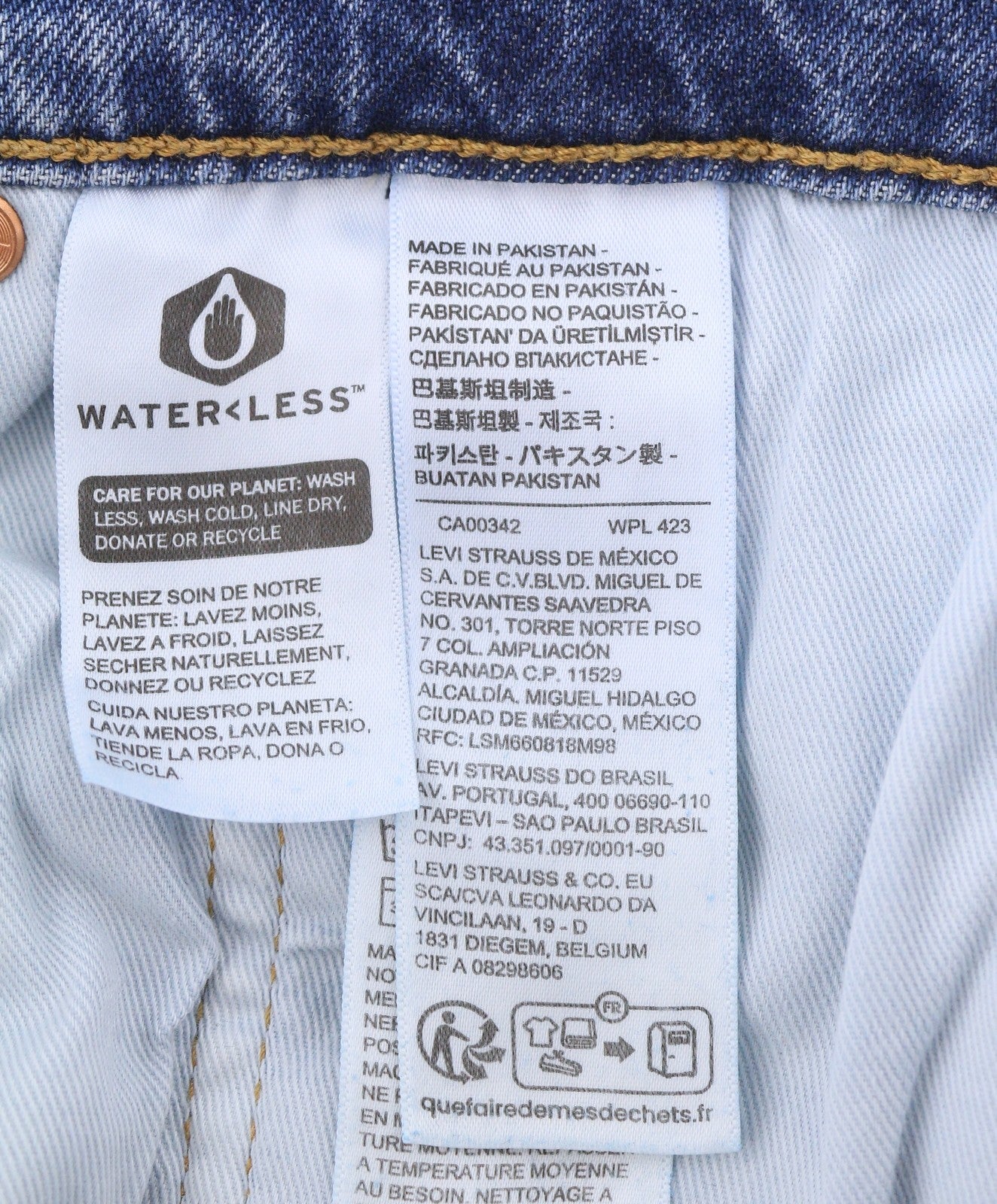 LEVI'S 512 Slim Taper Men Jeans W36/L34 Blue Whiskers Faded Stretch Flex