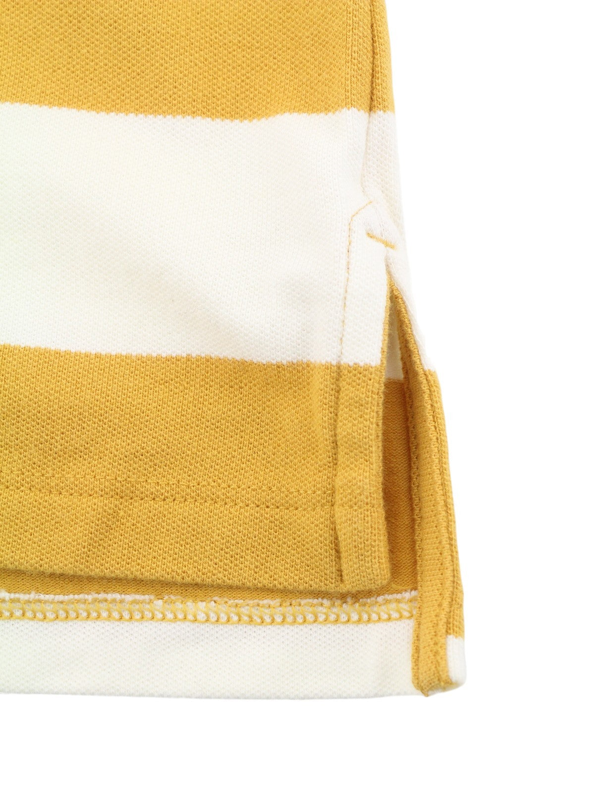 AMERICAN EAGLE OUTFITTERS Women T-Shirt M Mustard Striped Polo Short Sleeve