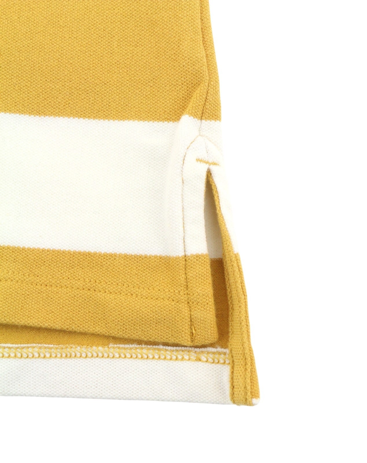 AMERICAN EAGLE OUTFITTERS Women T-Shirt XL Mustard Striped Polo Short Sleeve