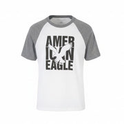 AMERICAN EAGLE OUTFITTERS Men T-Shirt S Grey Logo Classic Fit Short Sleeved