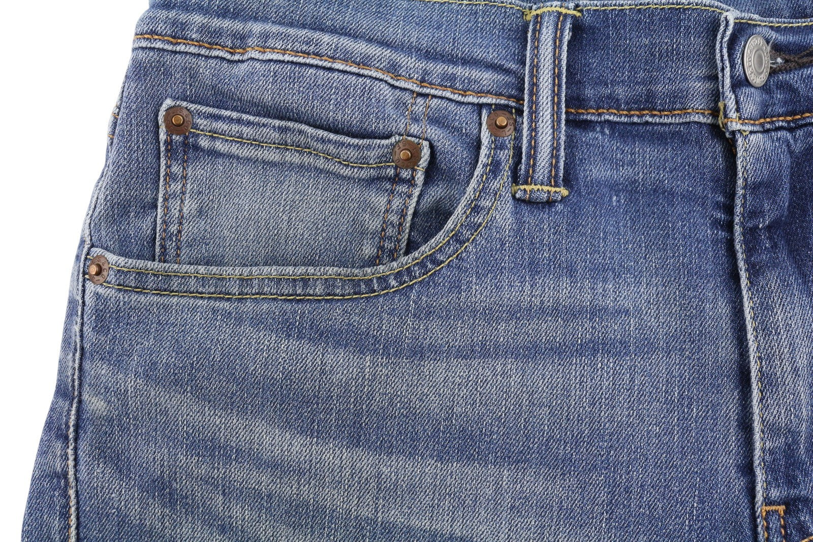 LEVI'S 511 Men Jeans W31/L32 Blue Whiskers Faded Slim Fit Denim