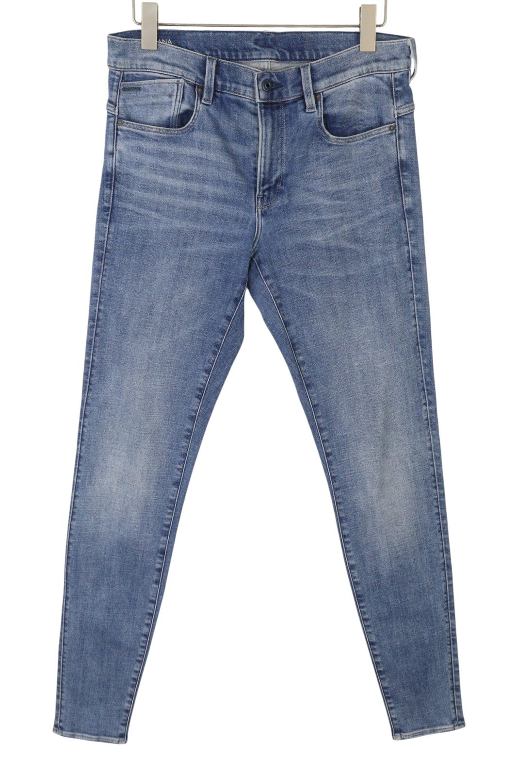 G-STAR Lhana Skinny Women Jeans W31/L36 Blue Whiskers Faded Zip Fly Denim