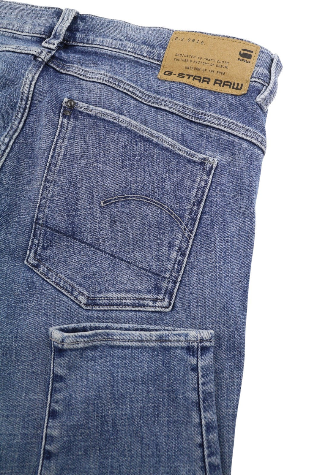 G-STAR Lhana Skinny Women Jeans W31/L36 Blue Whiskers Faded Zip Fly Denim