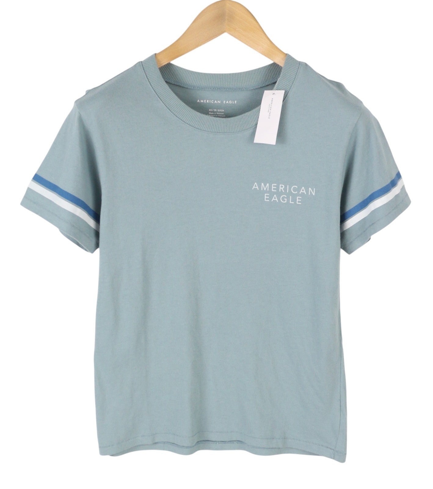 AMERICAN EAGLE OUTFITTERS Women T-Shirt XS Blue Oversized Tricot Short Sleeved