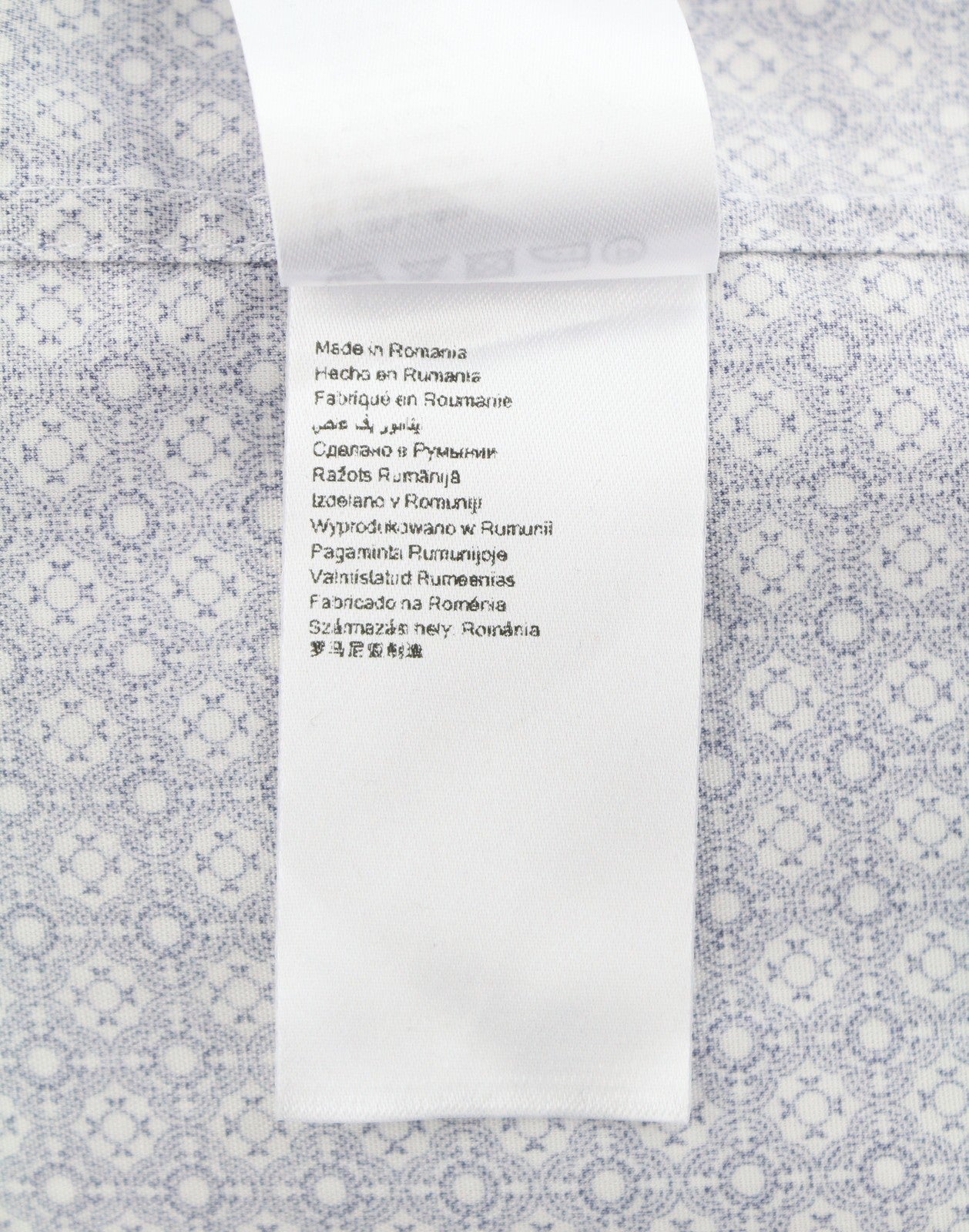 ETON Poplin Slim Men Formal Shirt 41 / 16 Blue Patterned Cutaway Collar Button