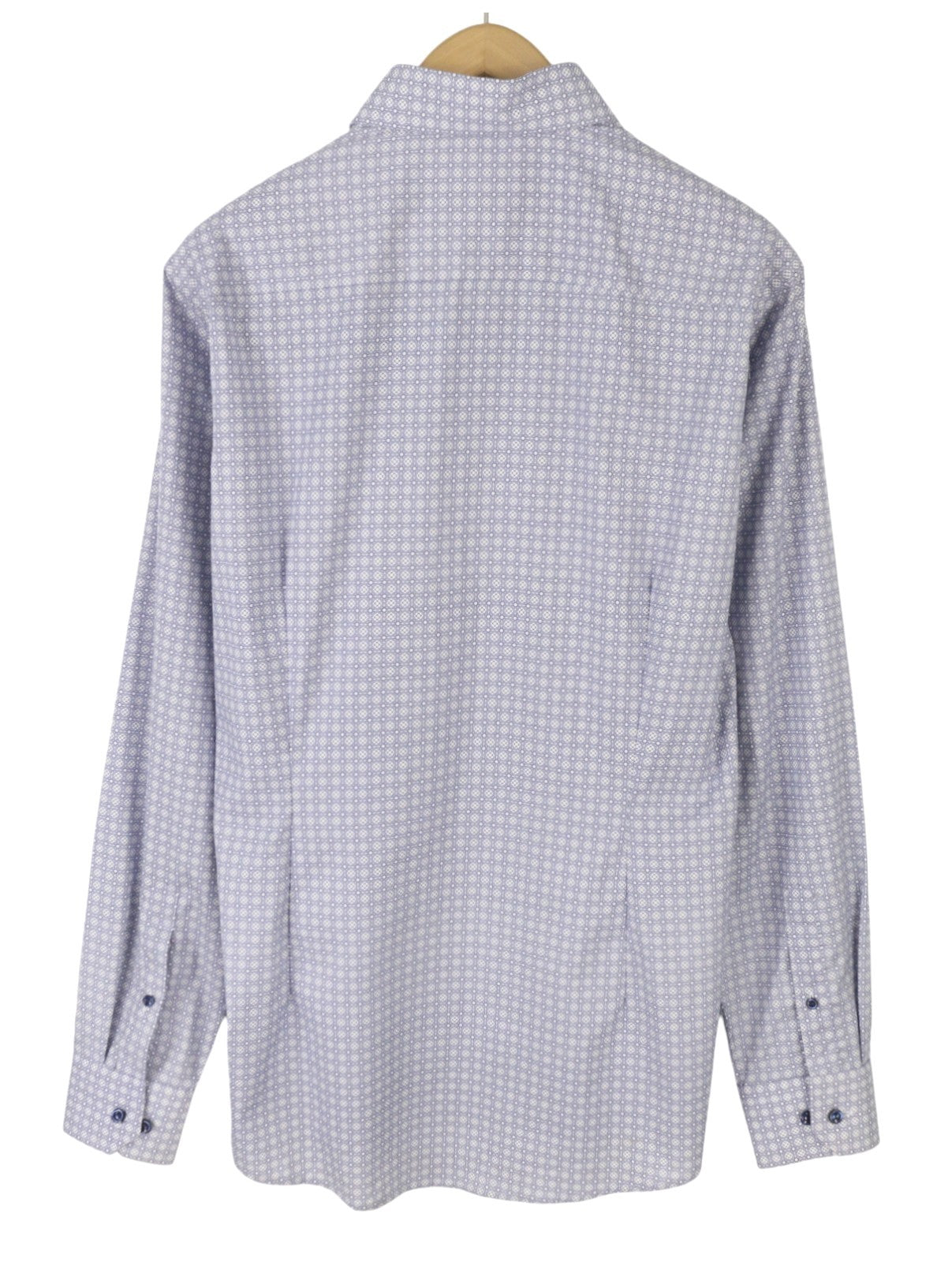 ETON Poplin Slim Men Formal Shirt 41 / 16 Blue Patterned Cutaway Collar Button