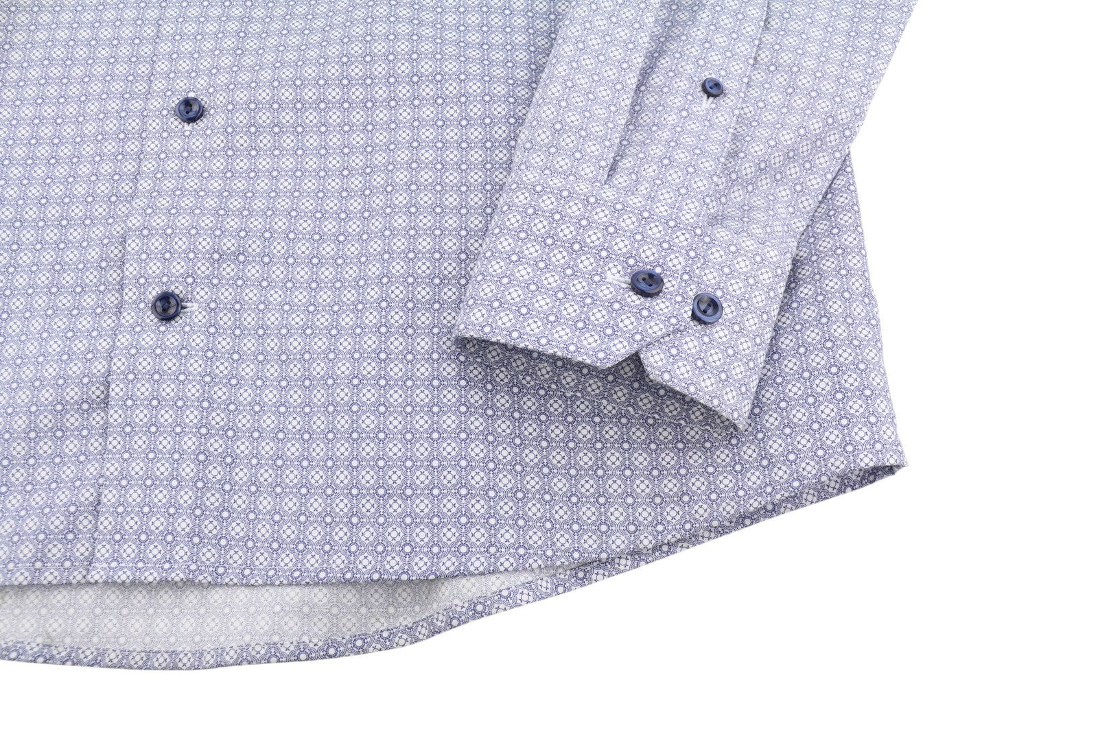 ETON Poplin Slim Men Formal Shirt 41 / 16 Blue Patterned Cutaway Collar Button