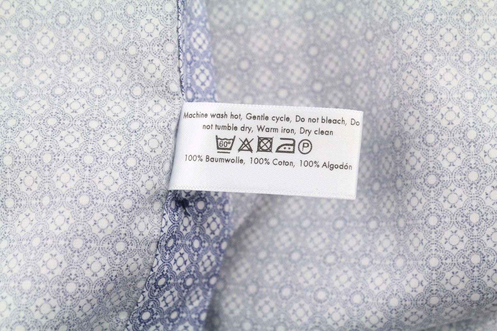 ETON Poplin Slim Men Formal Shirt 41 / 16 Blue Patterned Cutaway Collar Button