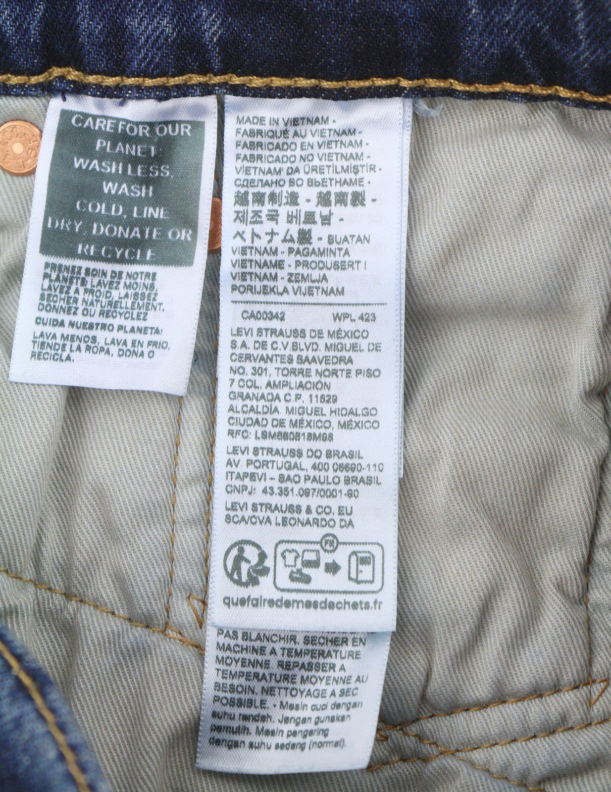 LEVI'S 511 Slim Men Jeans W31/L32 Blue Whiskers Faded Big E Premium