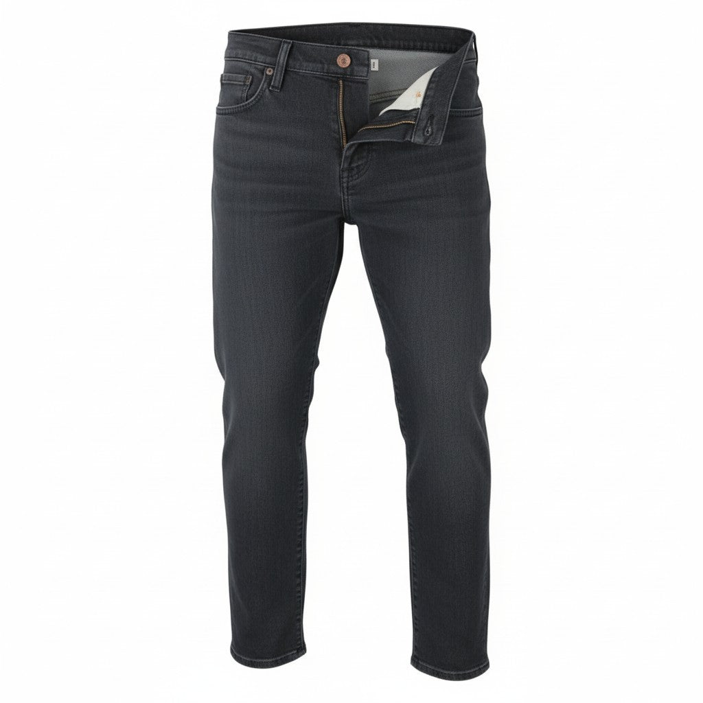LEVI'S 502 Taper Men Jeans W29/L32 Grey Whiskers Faded Flex Premium Big E