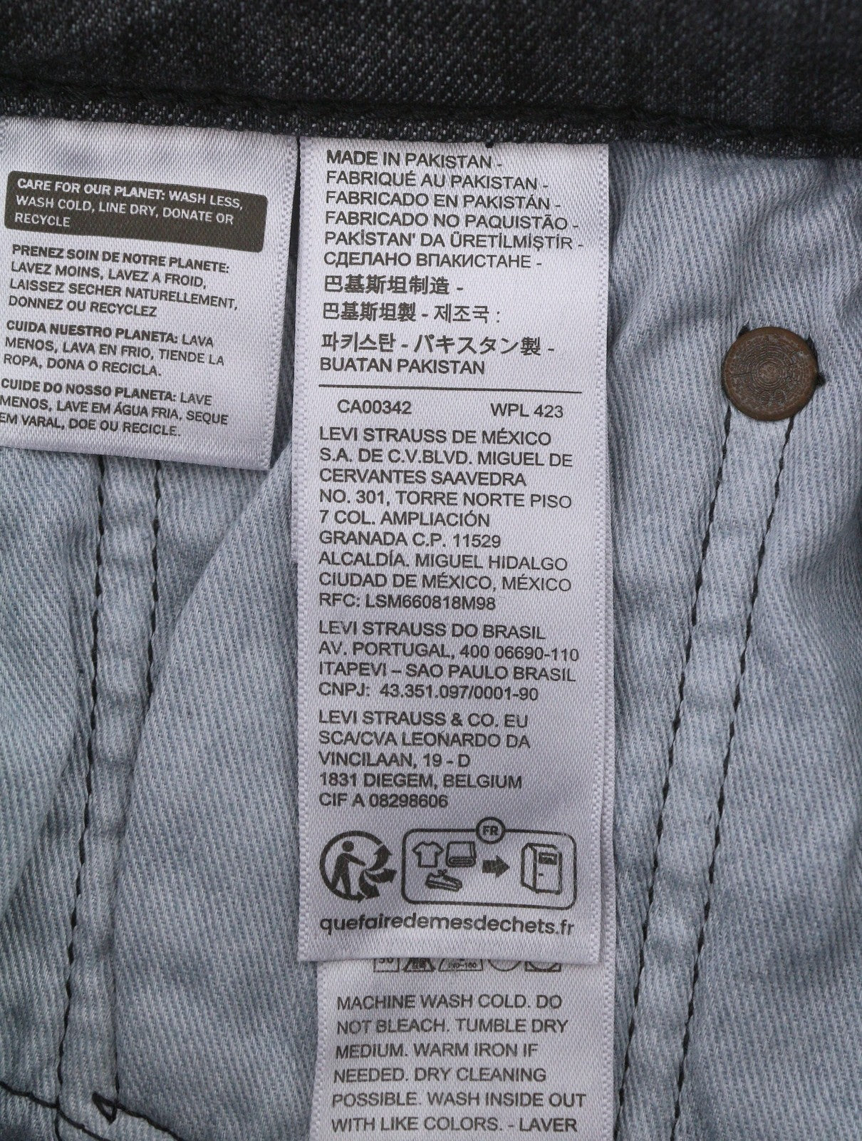 LEVI'S 502 Taper Men Jeans W29/L32 Grey Whiskers Faded Flex Premium Big E